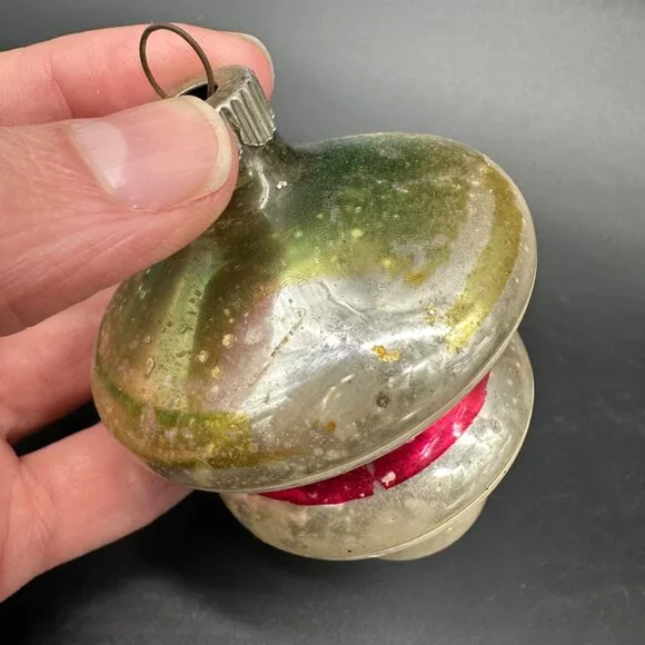 Vintage Shiny Brite Christmas Ornaments Mid Century Set Of 4 USA Indent Tornado - Picture 9 of 13